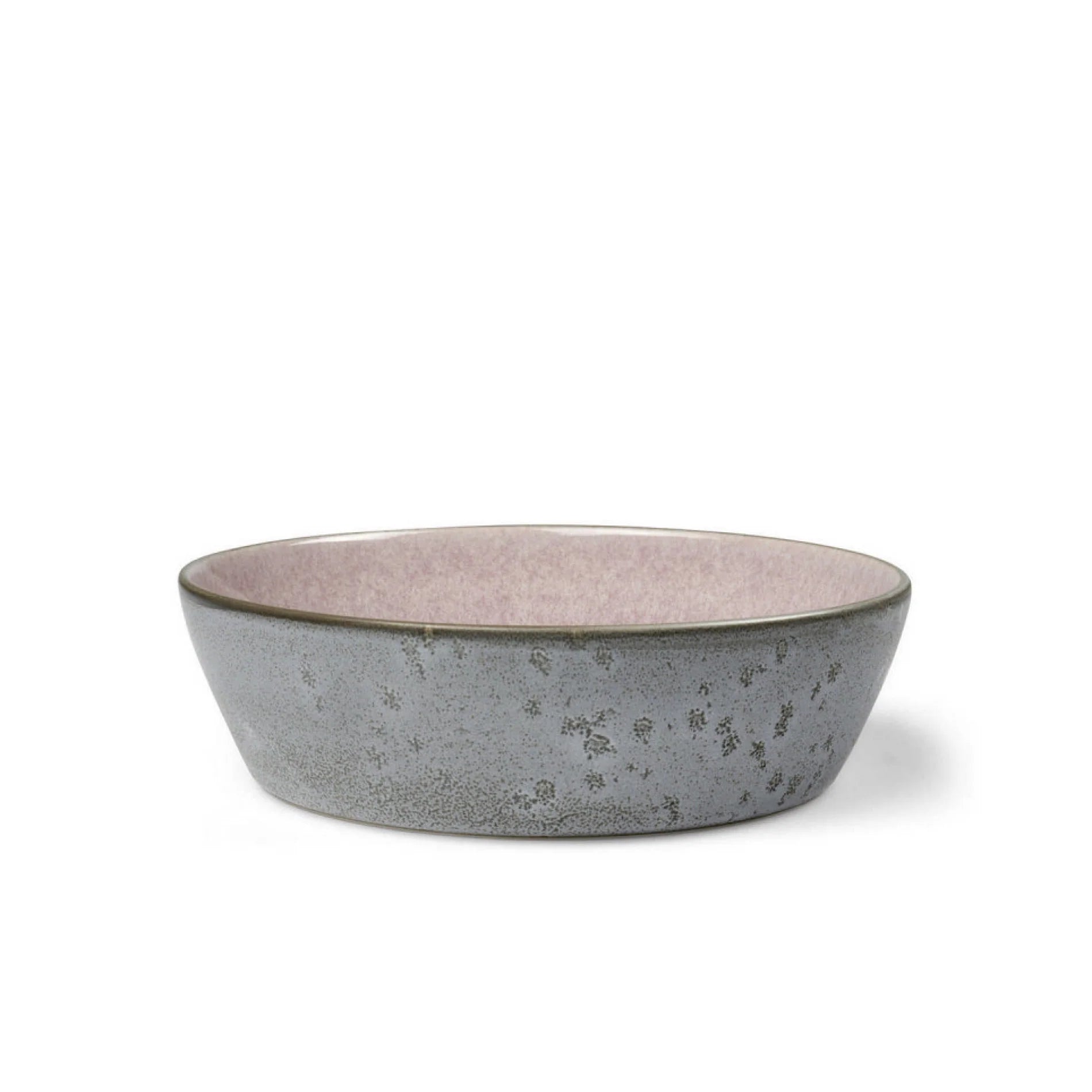 Bitz Living Stoneware bowl / plate deep Ø 18 cm grey, light pink